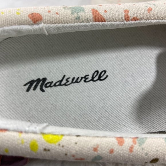 Madewell Sidewalk Slip-On Sneakers Womens 9M Paint Spattered Recycled Canvas - Picture 5 of 12